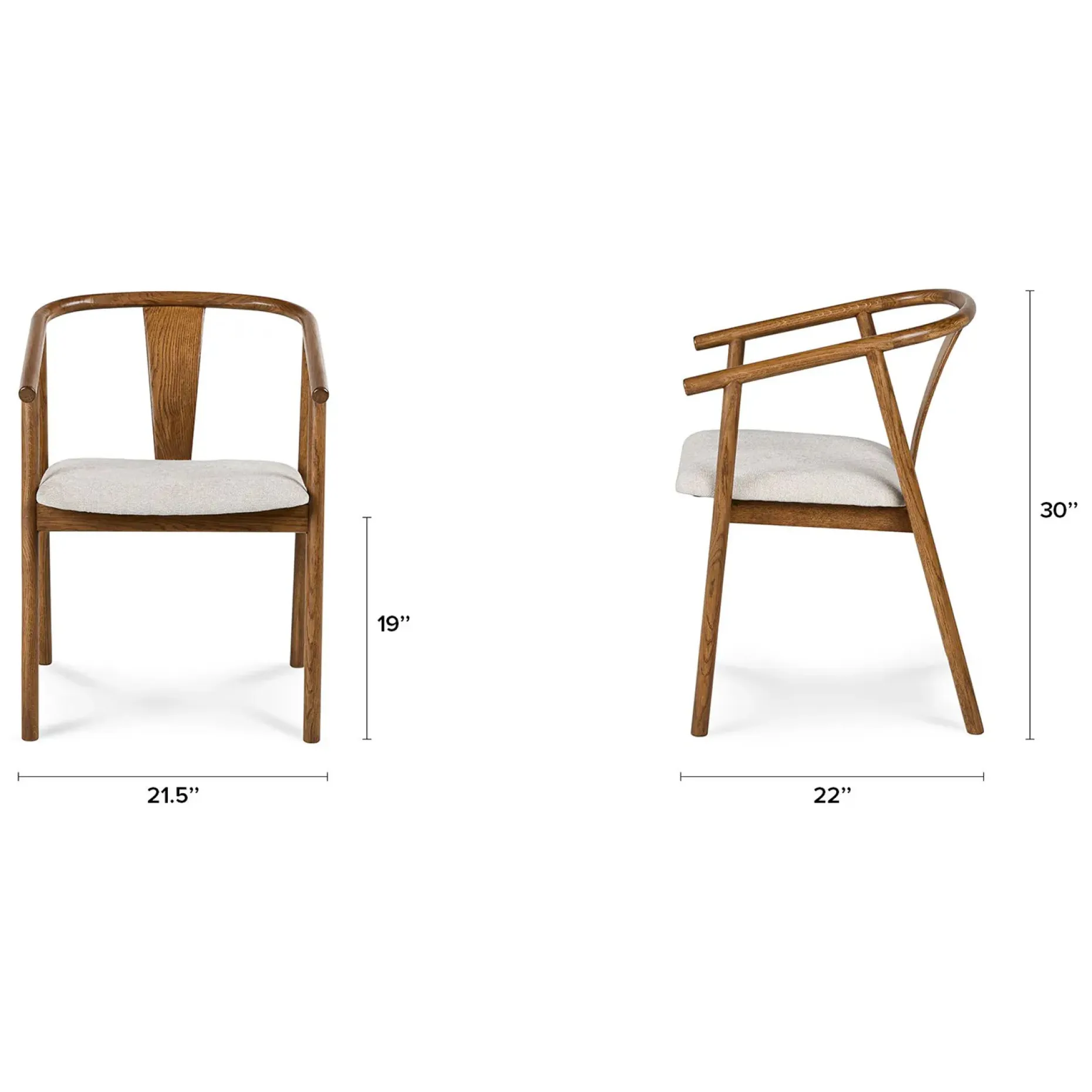 Fonra Dining Chair - Smoked Oak and Santolina Gray