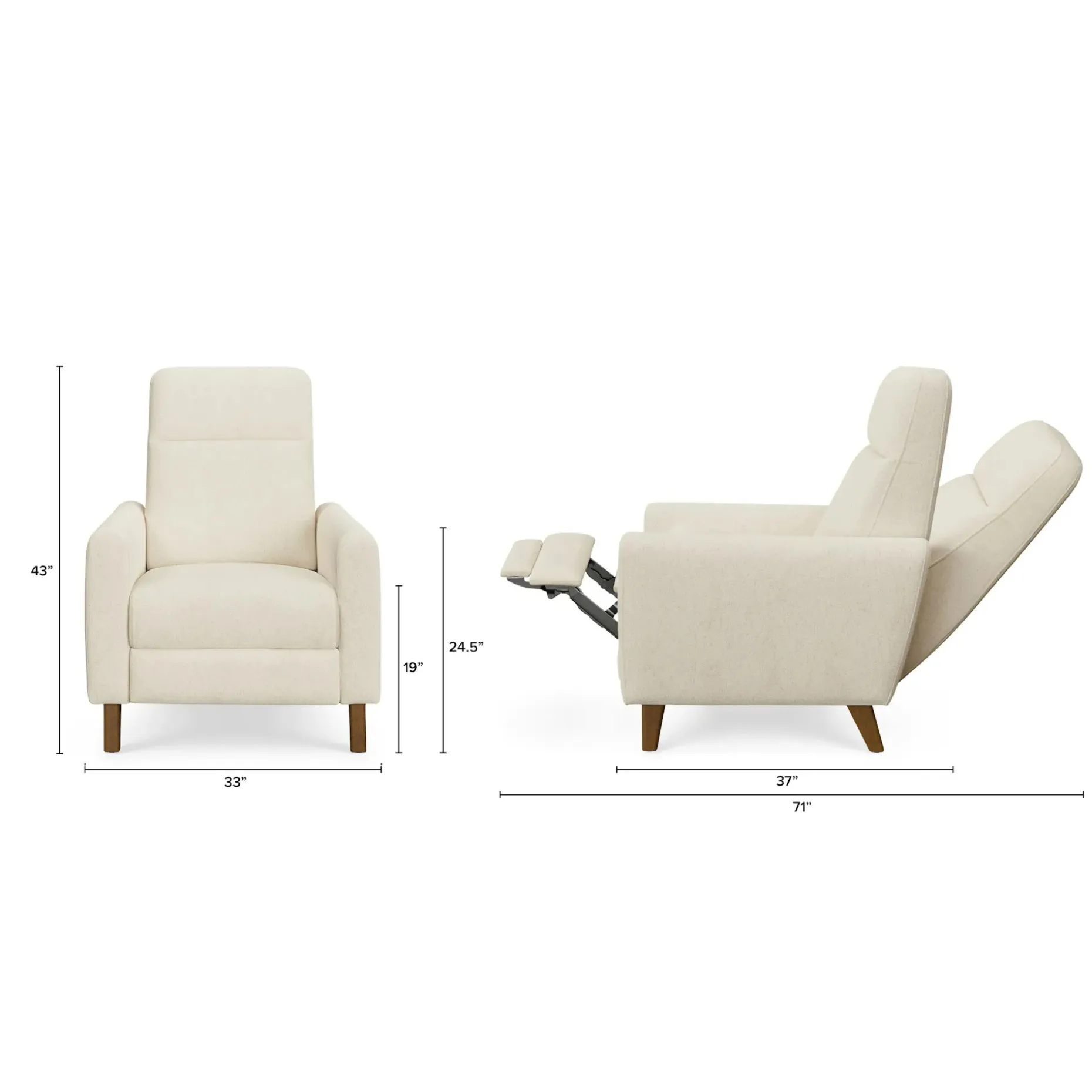 Forrest 32.75" Recliner Lounge Chair - Sand Ivory