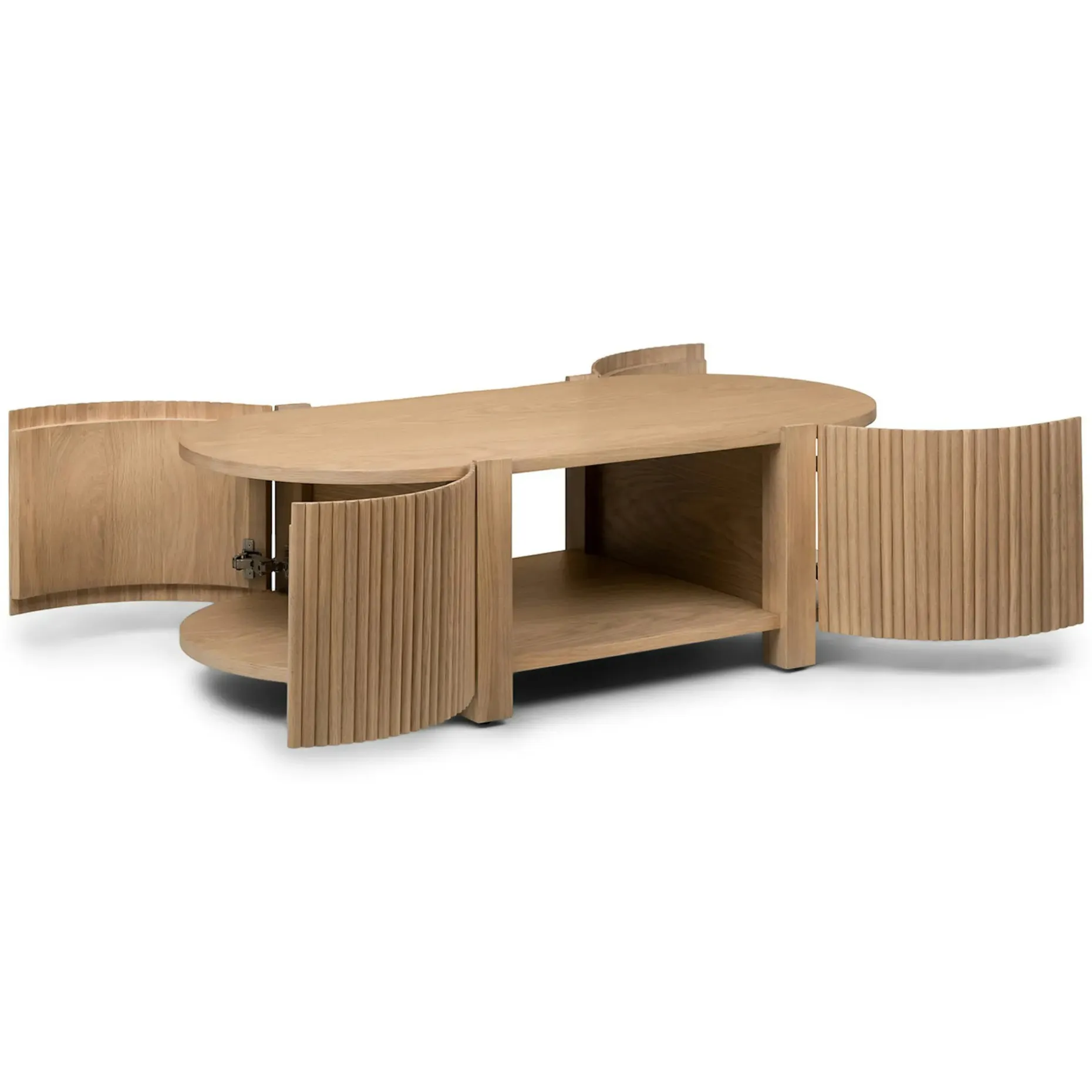 Fortra 50.5" Storage Coffee Table - White Oak