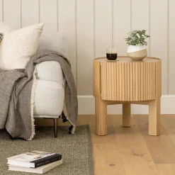 Fortra Storage Side Table - White Oak
