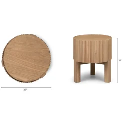 Fortra Storage Side Table - White Oak