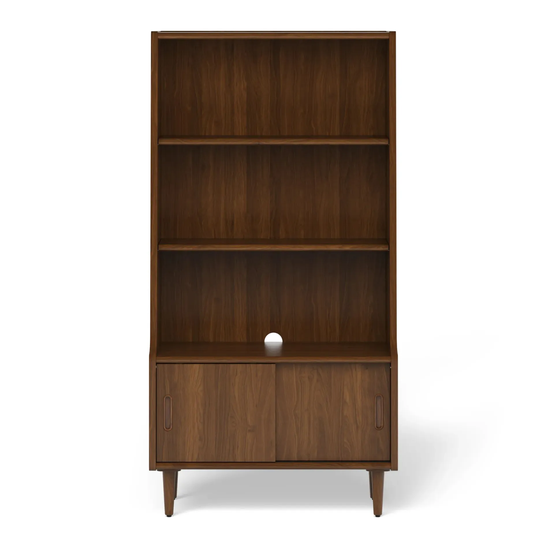 Frances 36" Bookcase with Storage - Walnut