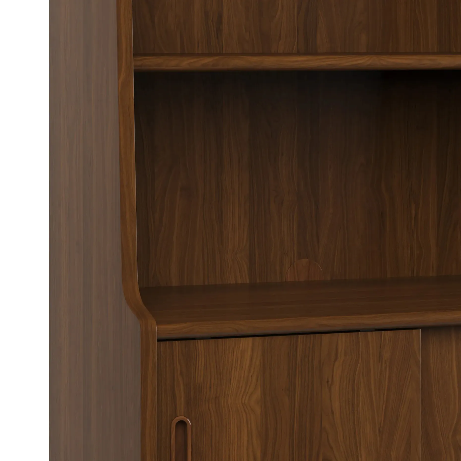 Frances 36" Bookcase with Storage - Walnut