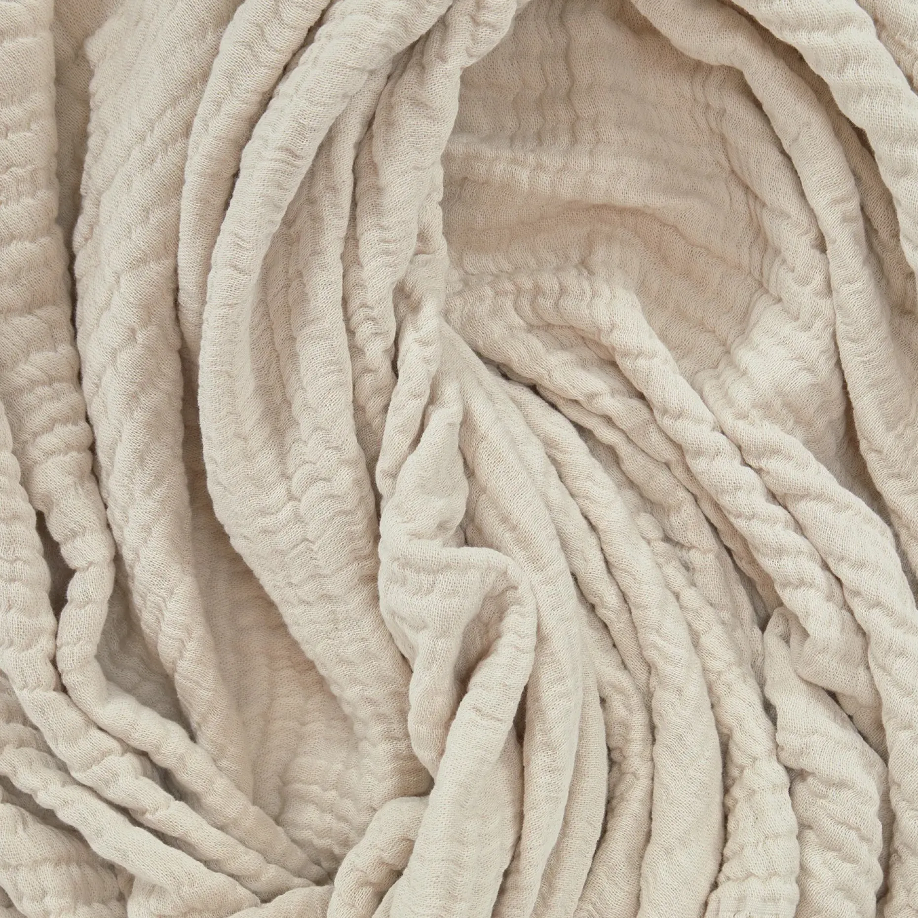 Fresno Cotton Gauze Throw - Light Taupe