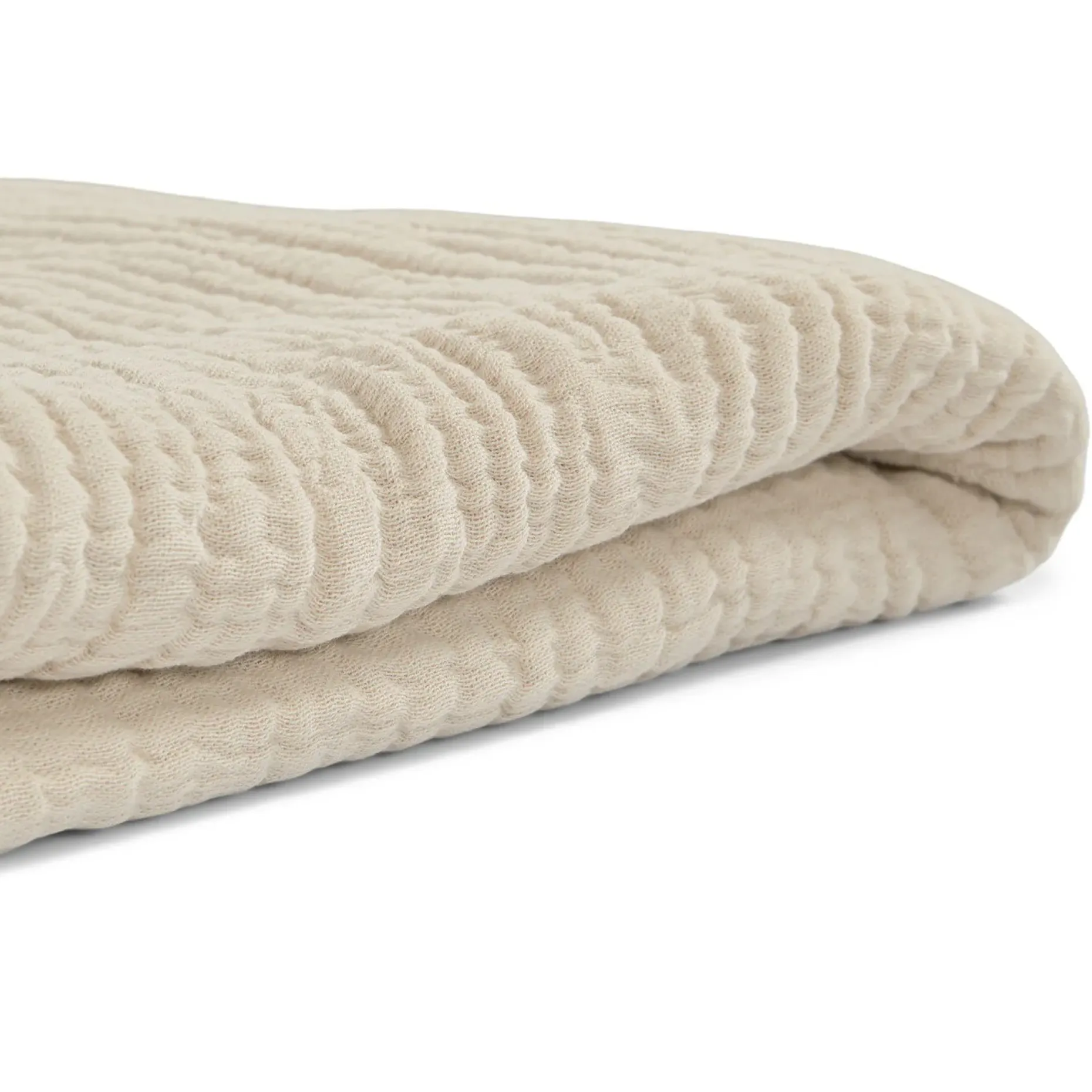 Fresno Cotton Gauze Throw - Light Taupe
