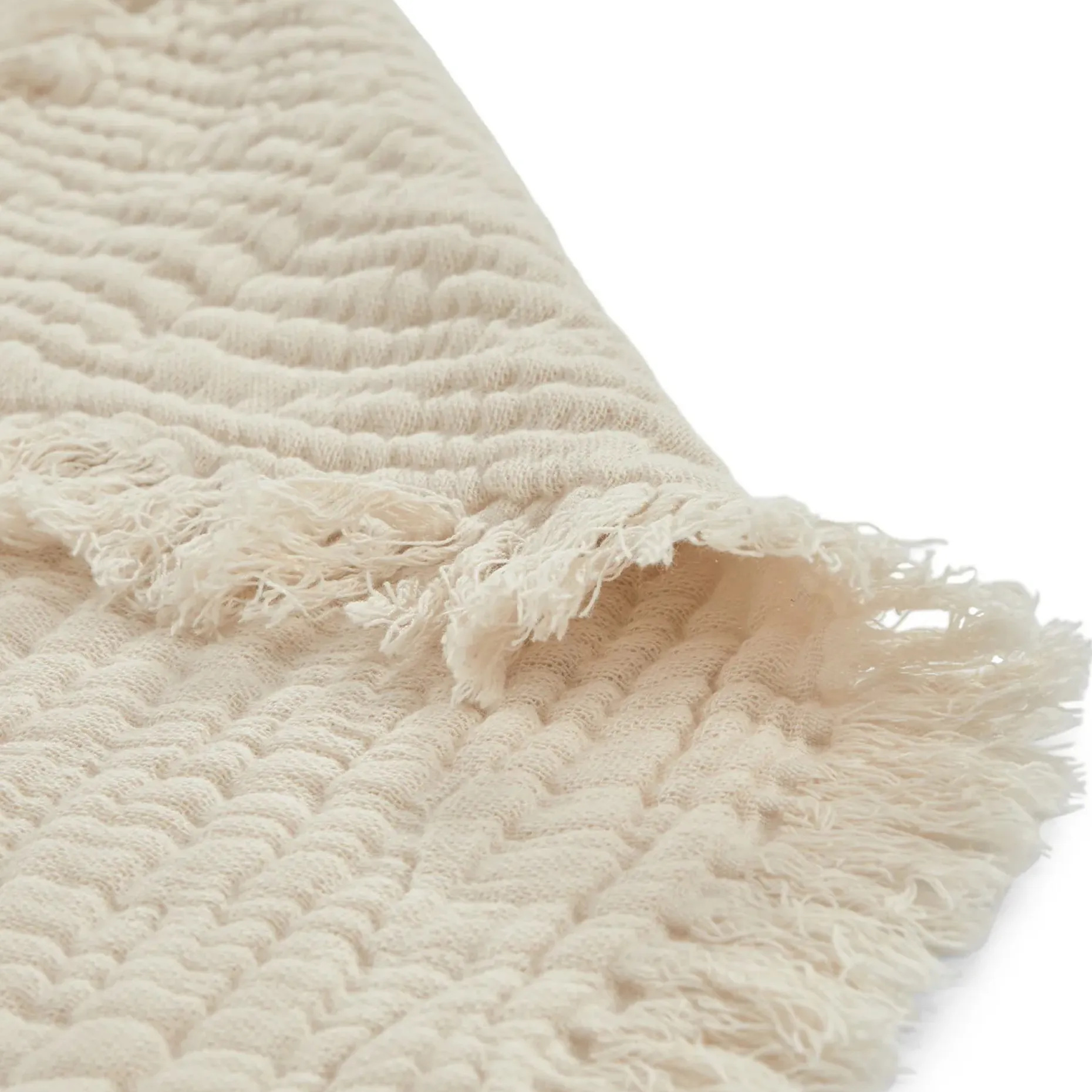 Fresno Cotton Gauze Throw - Light Taupe