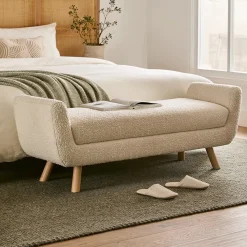 Gabriola 60" Bench - Ivory Bouclé
