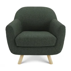 Gabriola 34" Lounge Chair - Green Wool Bouclé