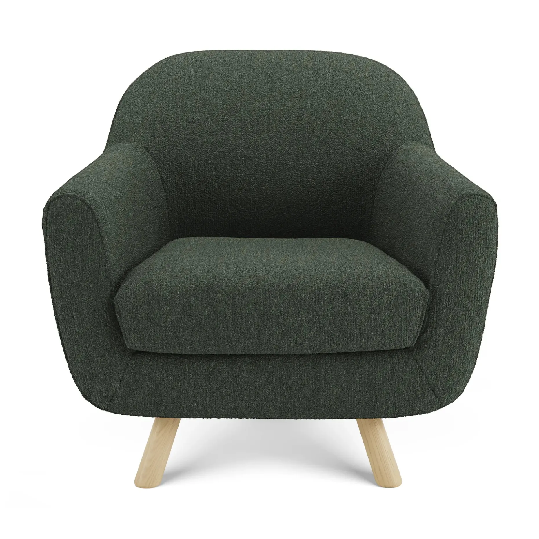 Gabriola 34" Lounge Chair - Green Wool Bouclé
