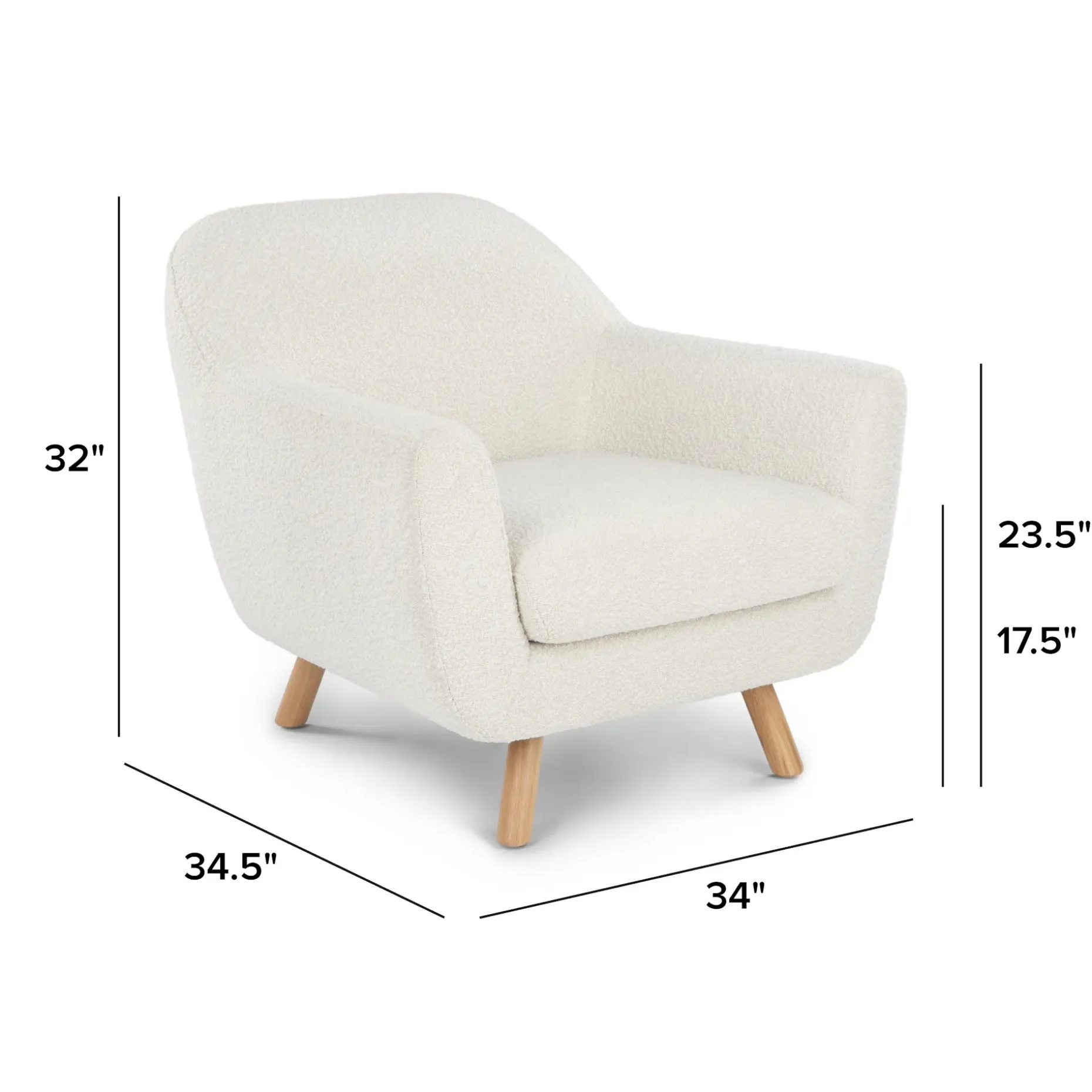 Gabriola 34" Lounge Chair - Ivory Bouclé