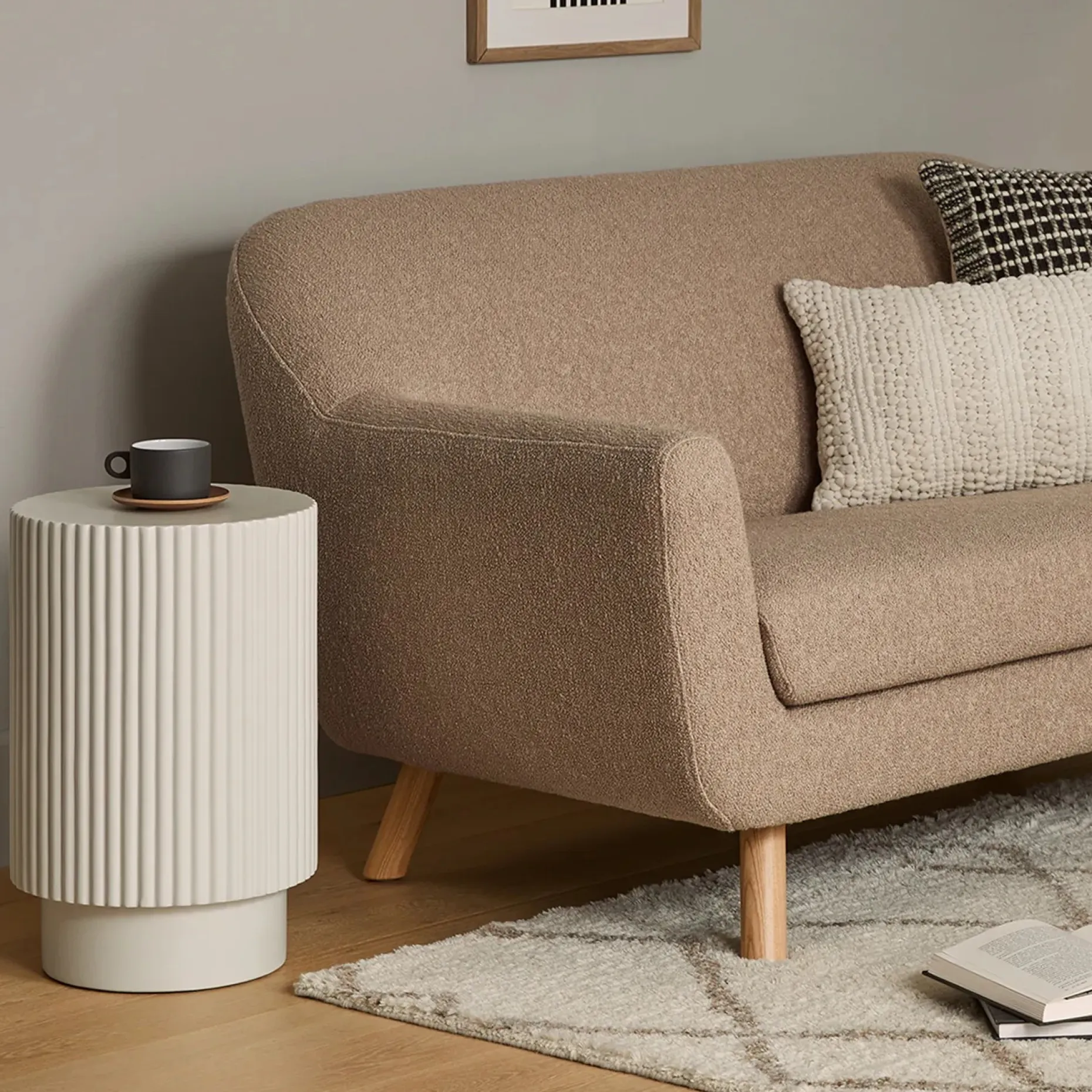 Gabriola 64" Loveseat - Sandstone Wool Bouclé
