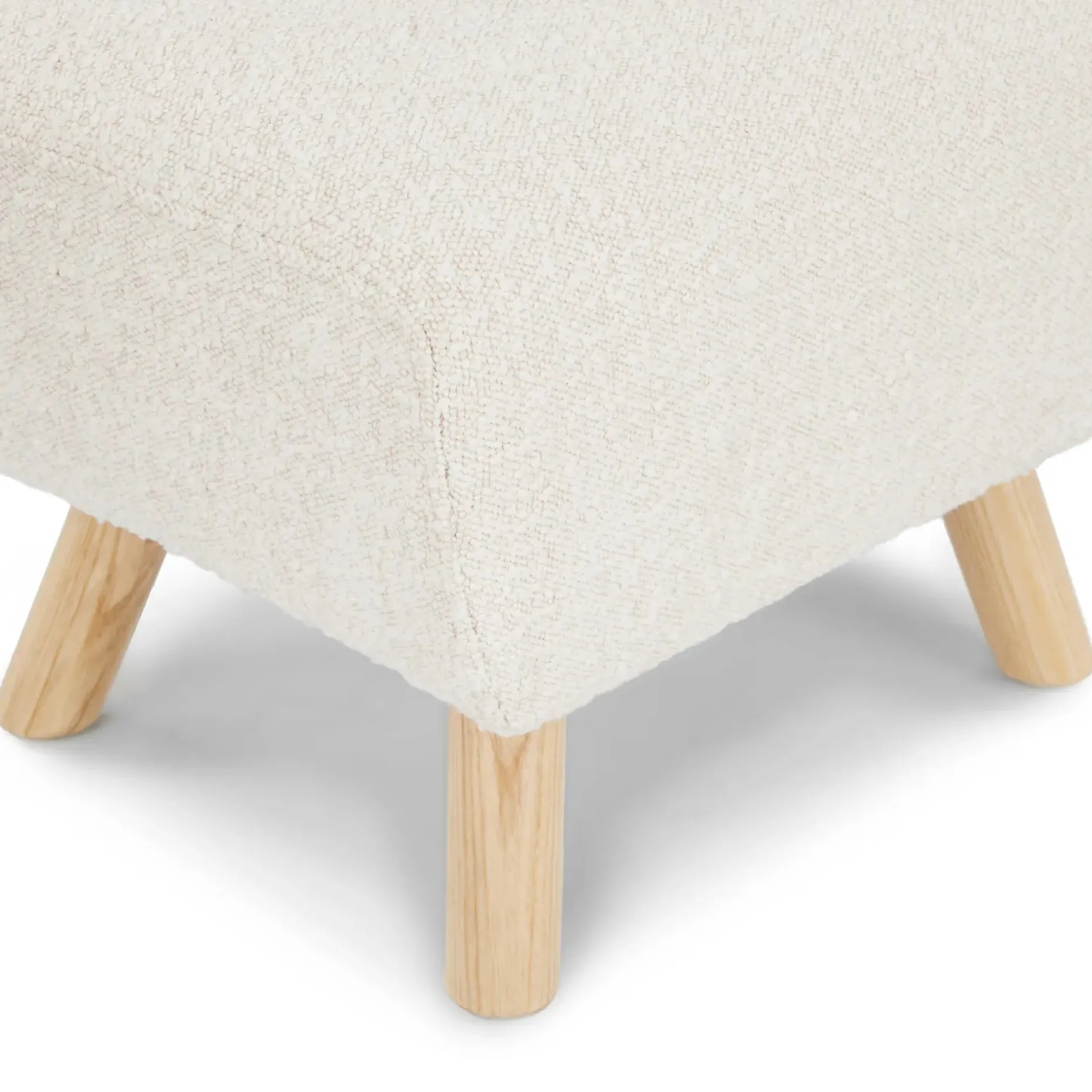 Gabriola 23" Ottoman - Ivory Bouclé