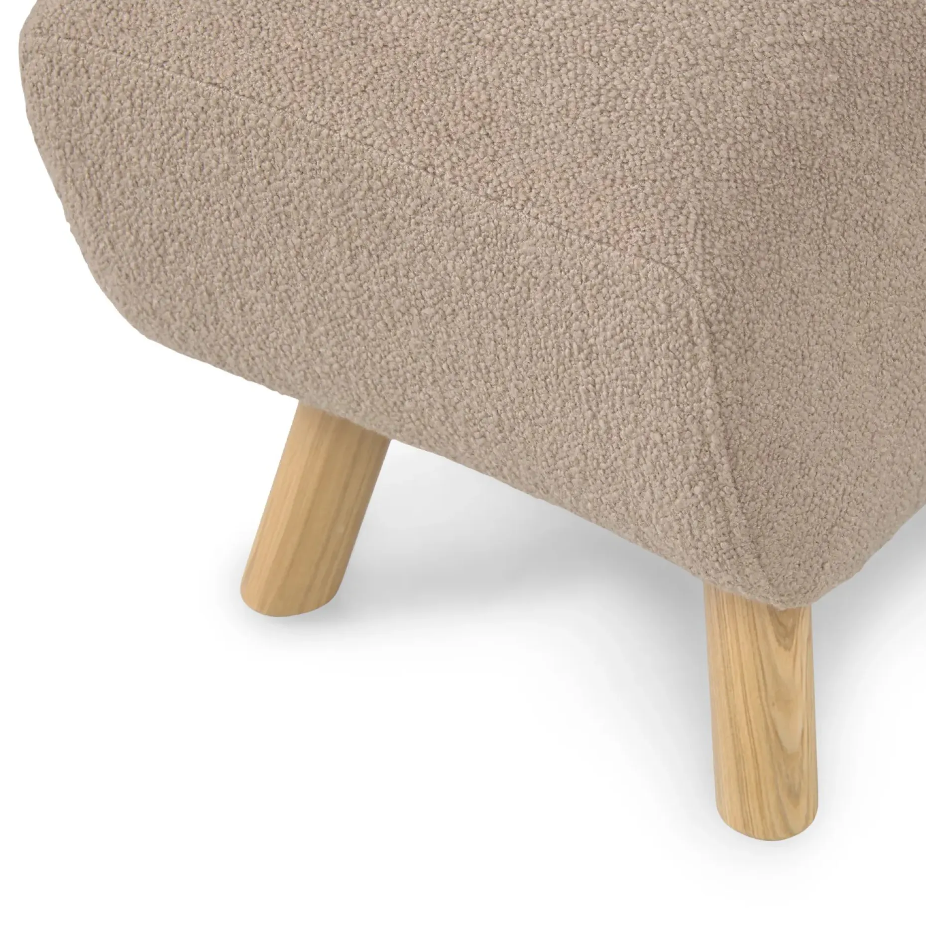 Gabriola 23" Ottoman - Sandstone Wool Bouclé
