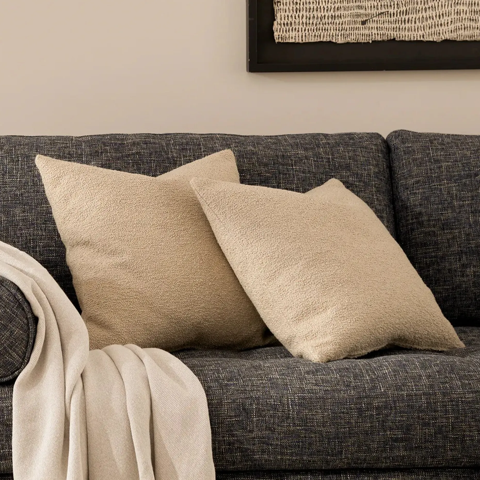 Gabriola Pillow Set - Sandstone Wool Bouclé