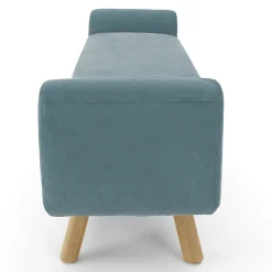 Gabriola 60" Velvet Bench - Hale Chambray