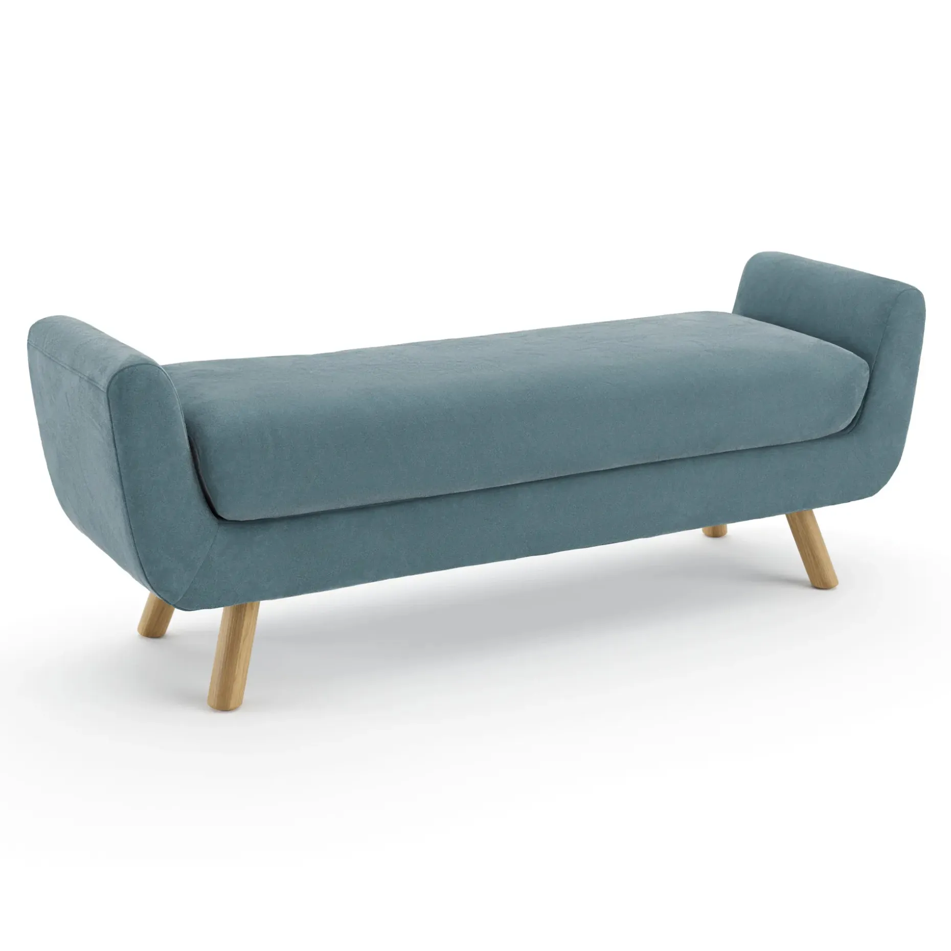 Gabriola 60" Velvet Bench - Hale Chambray