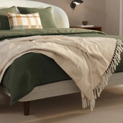 Galene Jacquard Cotton Throw - Ivory Cream