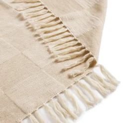 Galene Jacquard Cotton Throw - Ivory Cream
