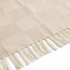 Galene Jacquard Cotton Throw - Ivory Cream