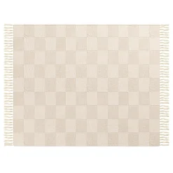 Galene Jacquard Cotton Throw - Ivory Cream