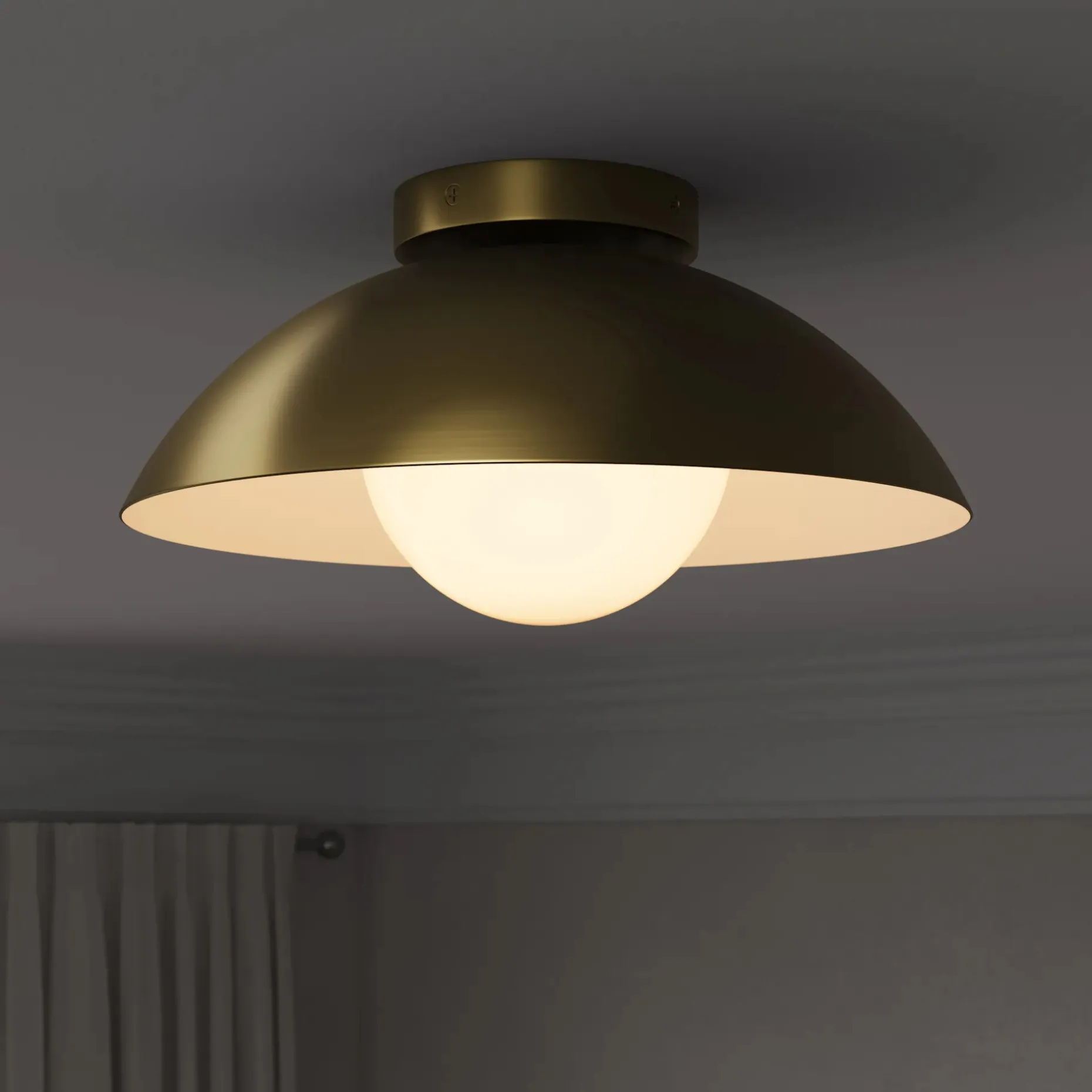 Gemma Flushmount Ceiling Light - Brass