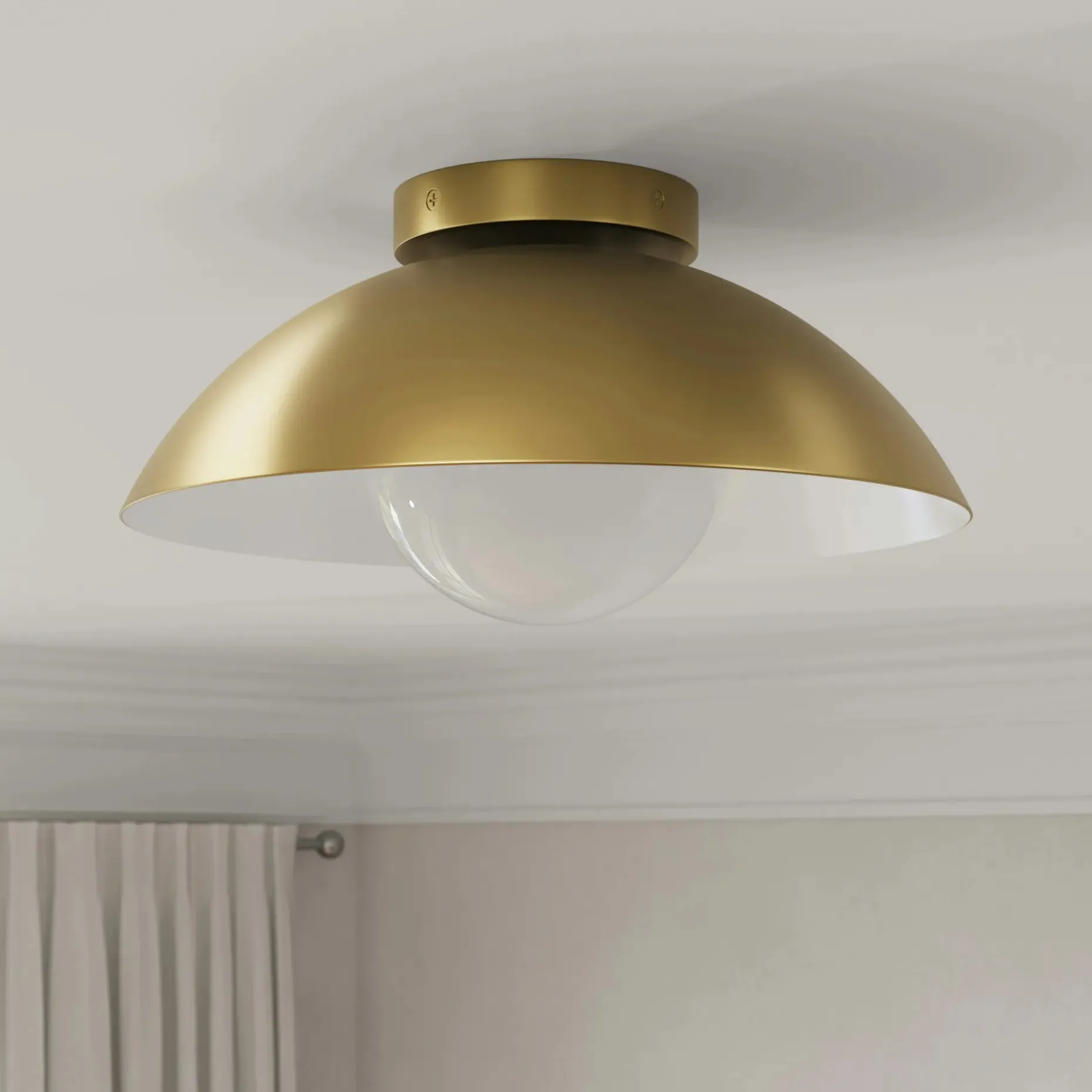 Gemma Flushmount Ceiling Light - Brass