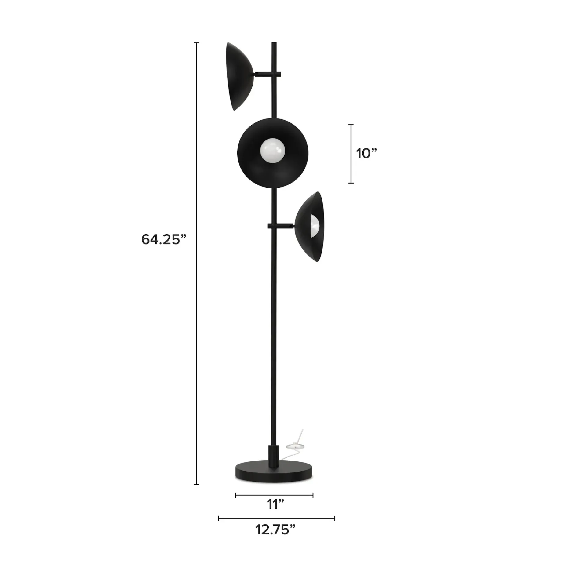 Gemma Multi-Bulb Floor Lamp - Black