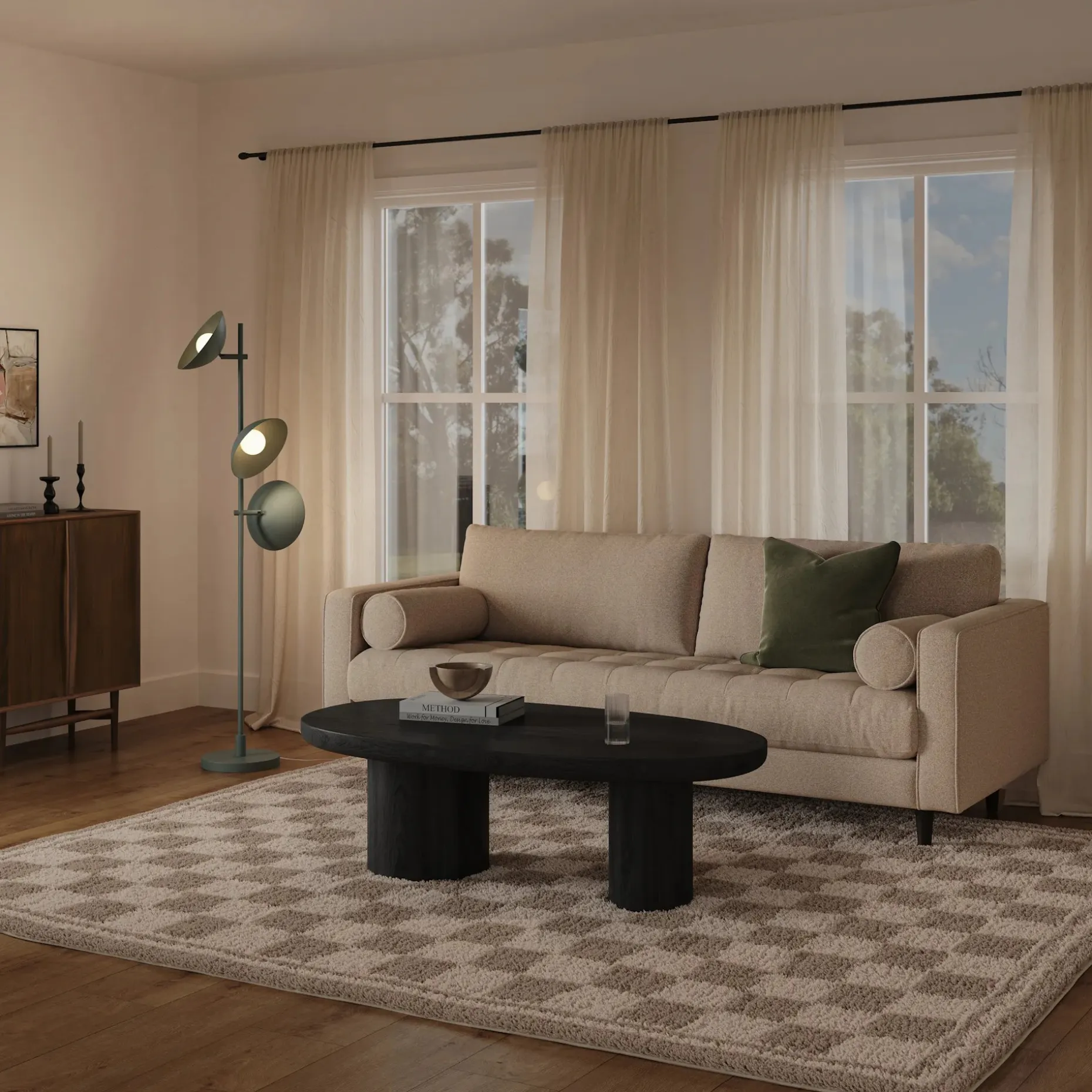 Gemma Multi-Bulb Floor Lamp - Green