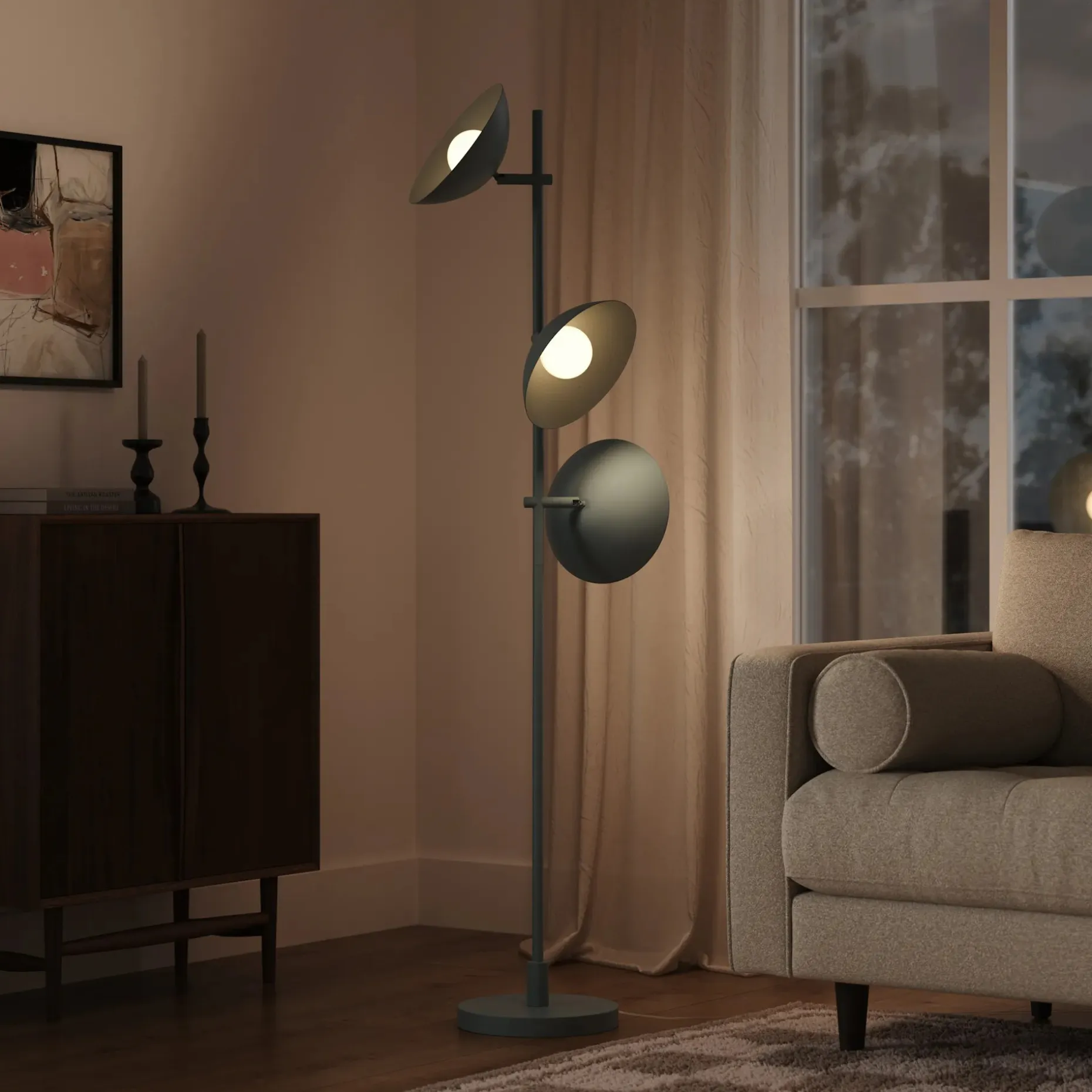 Gemma Multi-Bulb Floor Lamp - Green