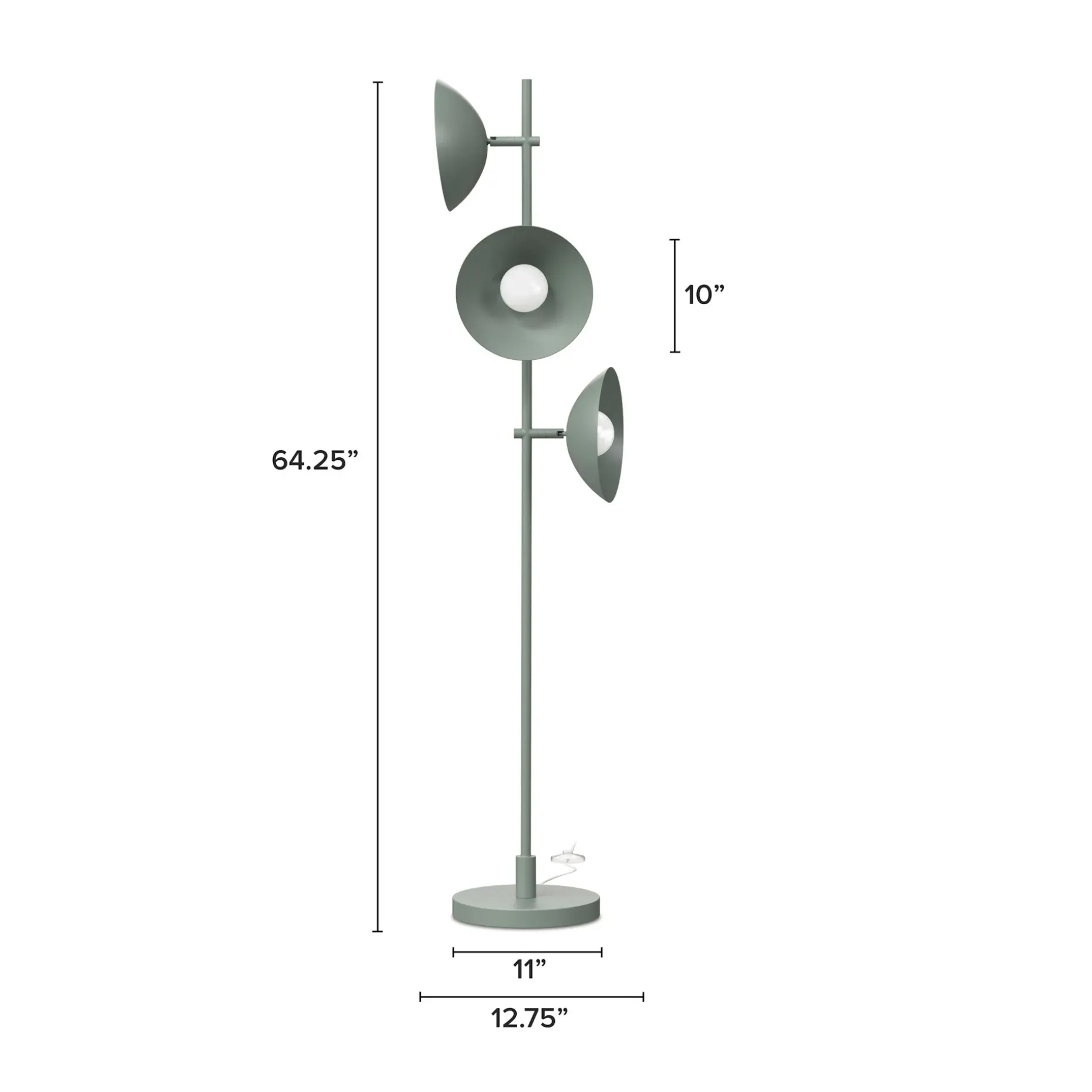 Gemma Multi-Bulb Floor Lamp - Green