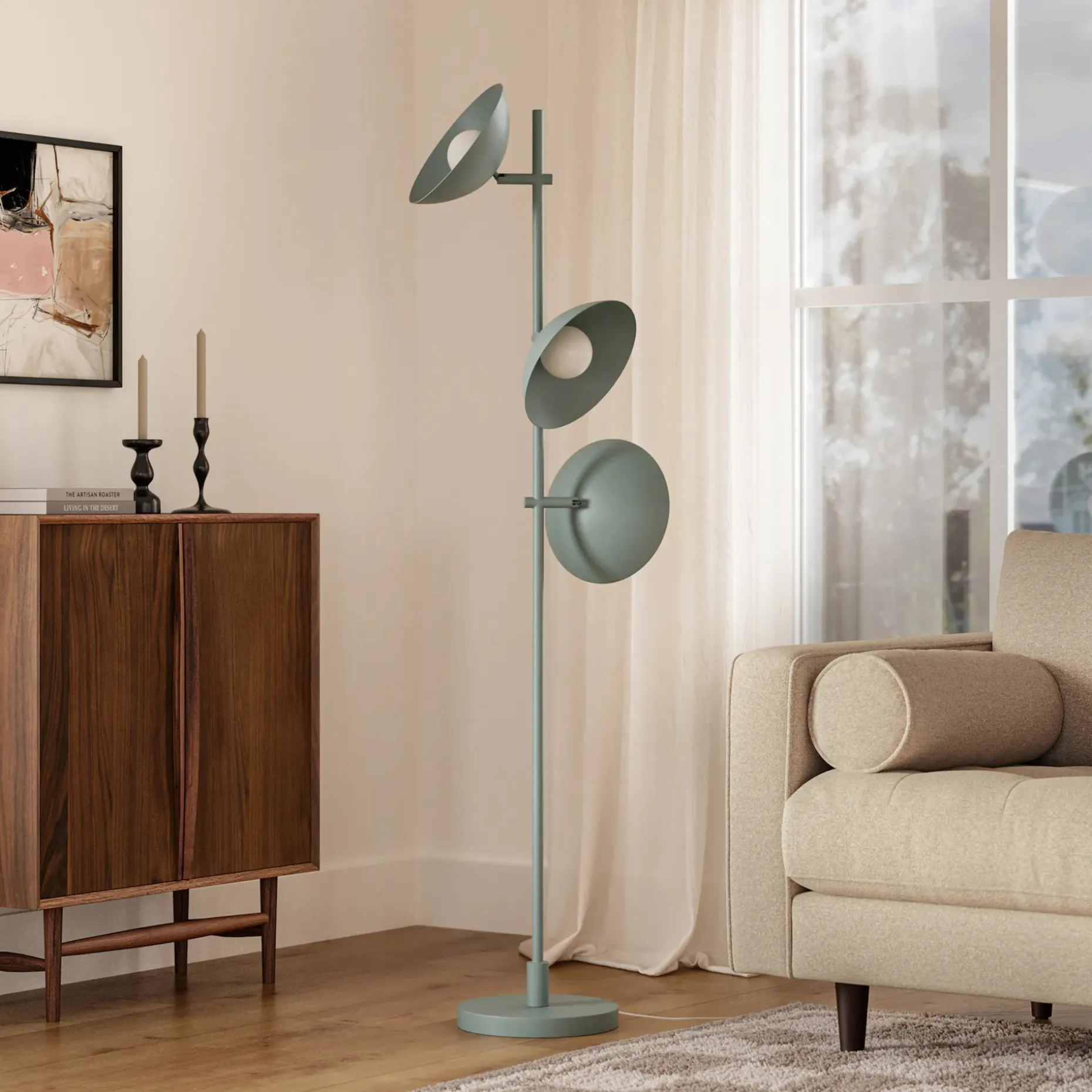 Gemma Multi-Bulb Floor Lamp - Green