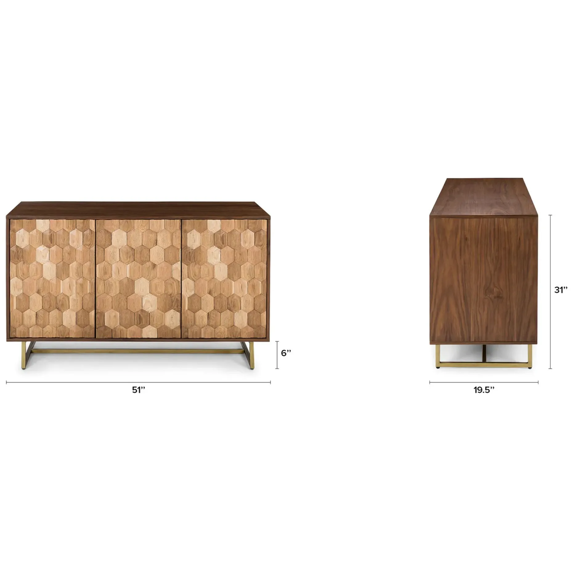 Geome 51" Sideboard - Walnut and Oak