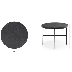 Gera Outdoor Large Side Table - Black Granite