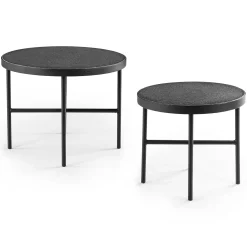 Gera Outdoor Side Table Set - Black Granite