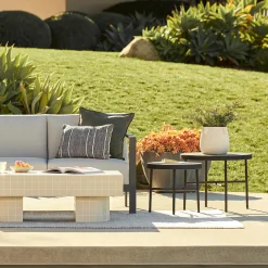 Gera Outdoor Small Side Table - Black Granite