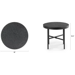 Gera Outdoor Small Side Table - Black Granite