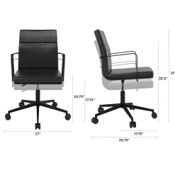 Gerven Leather Office Chair - Oxford Black
