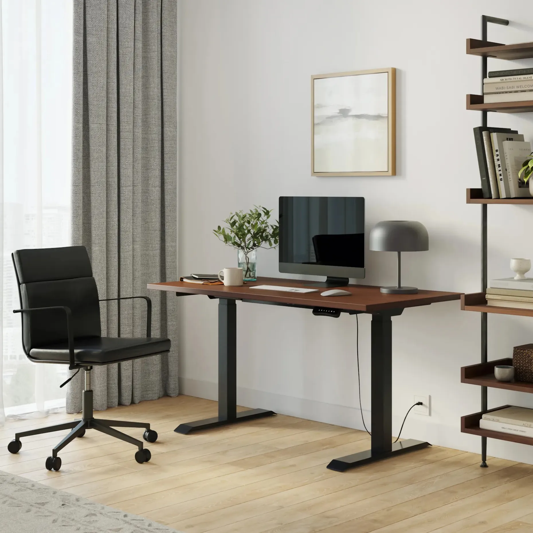Gerven Leather Office Chair - Oxford Black