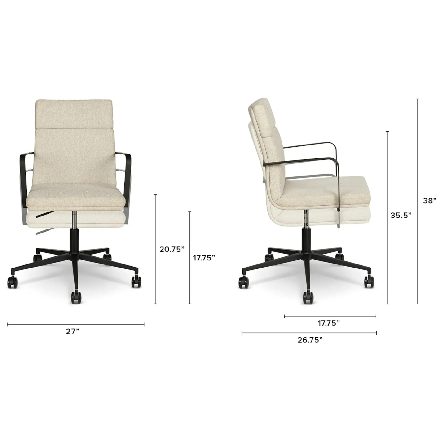 Gerven Office Chair - Cobblestone Ivory