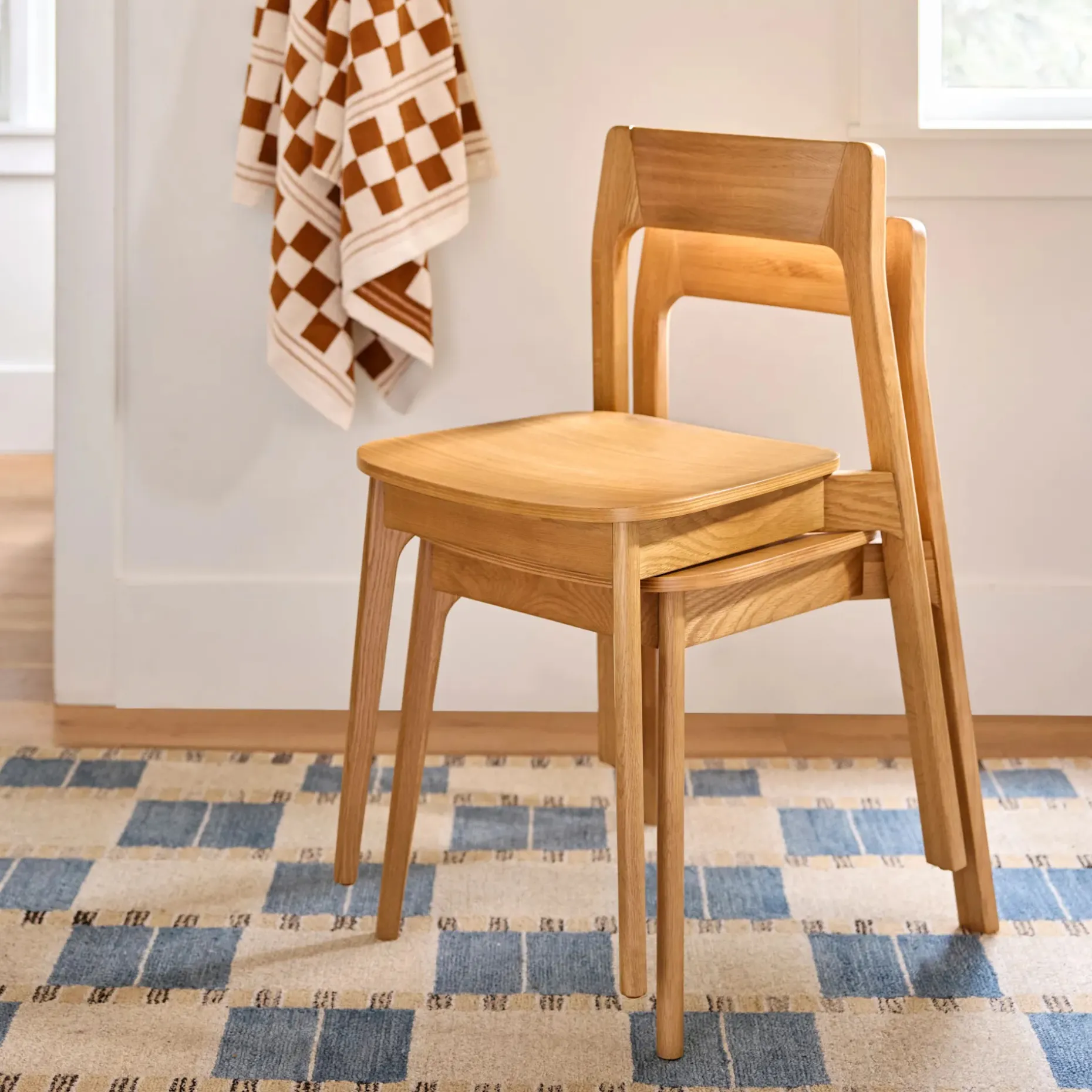 Gusfa Stackable Dining Chair - Oak