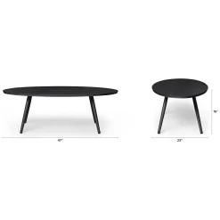Halden 47" Outdoor Coffee Table - Dark Charcoal