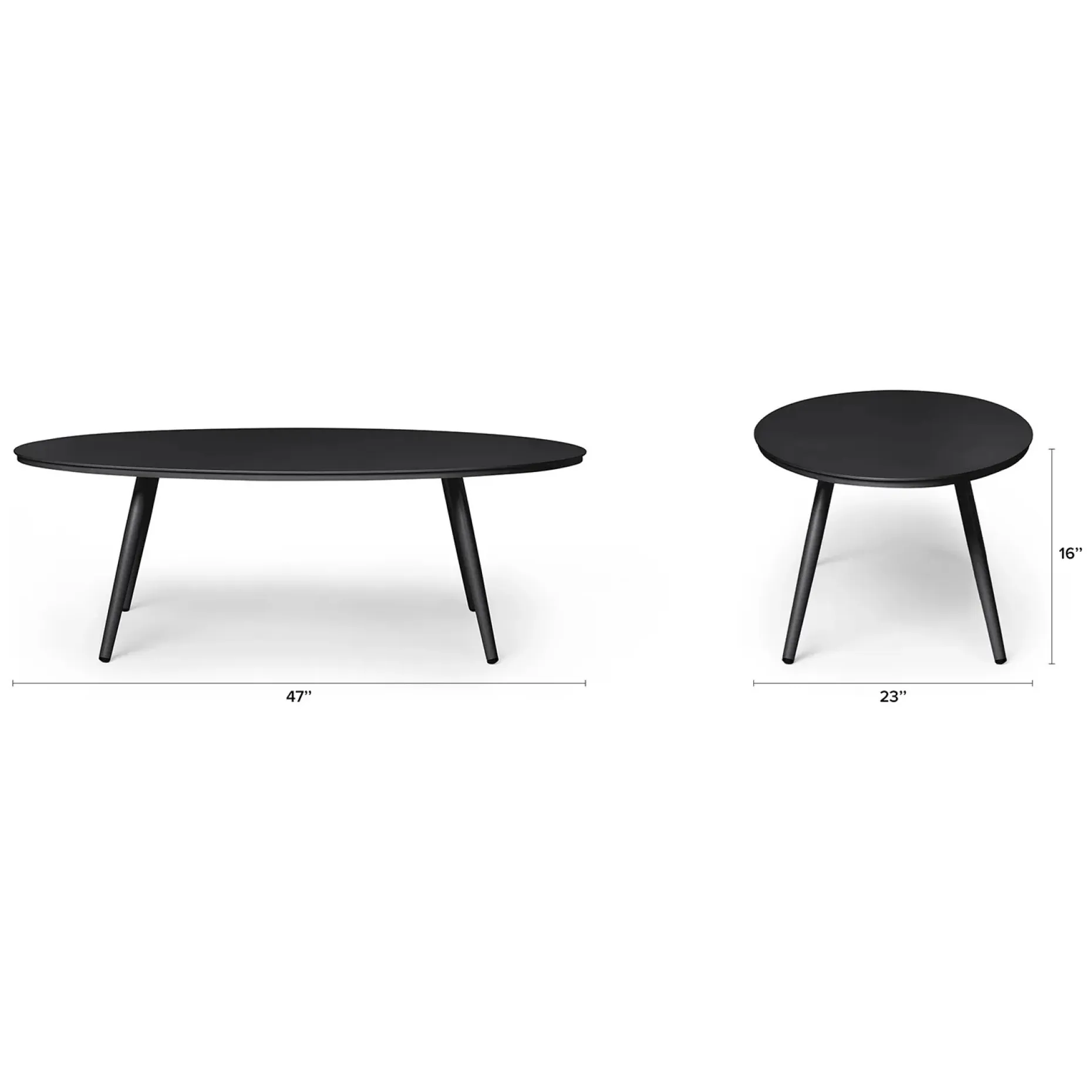 Halden 47" Outdoor Coffee Table - Dark Charcoal