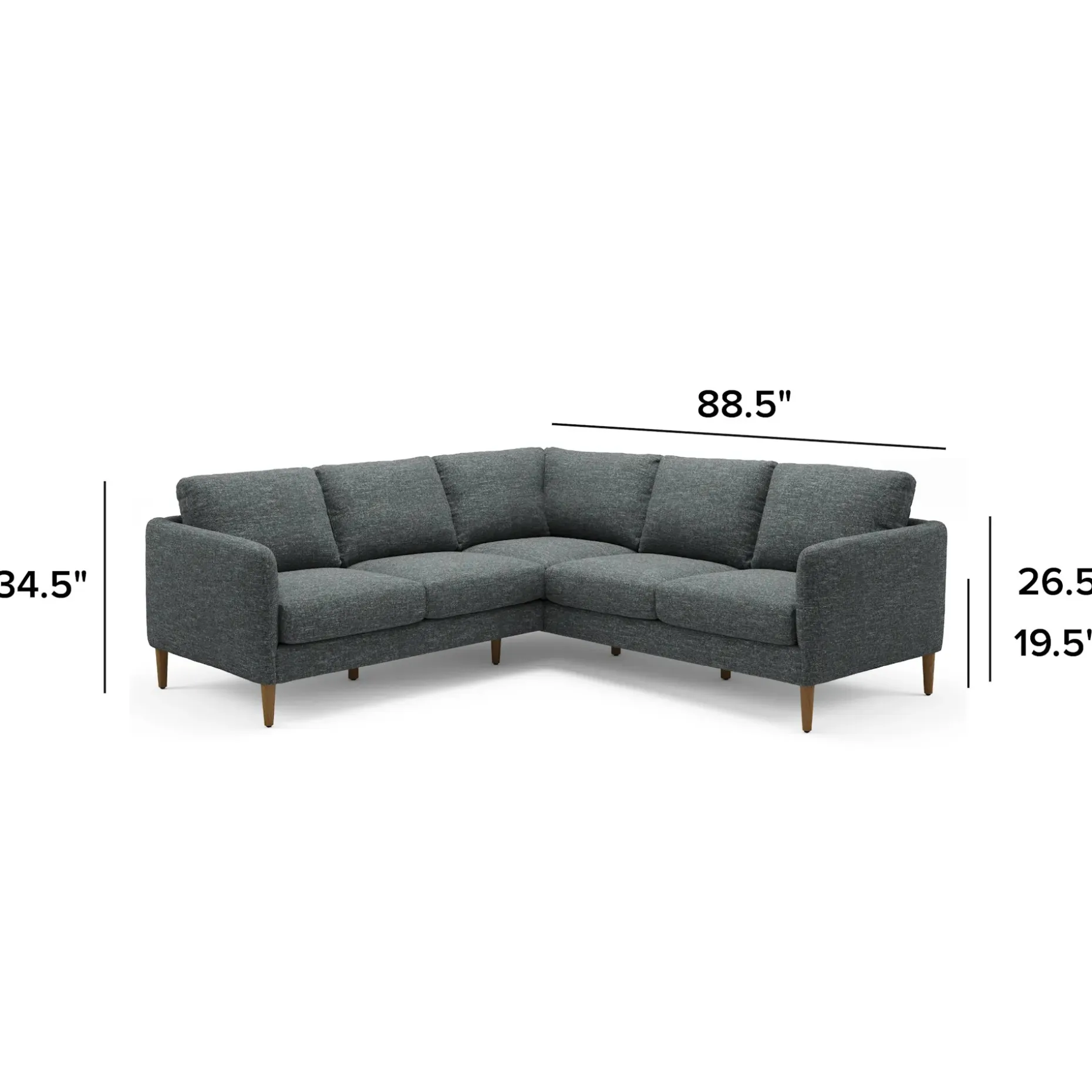 Hanson 88.5" Corner Sectional - Harbor Dark Gray