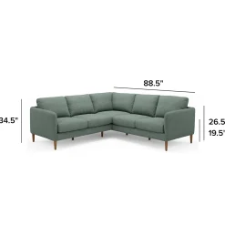 Hanson 88.5" Corner Sectional - Thistle Green