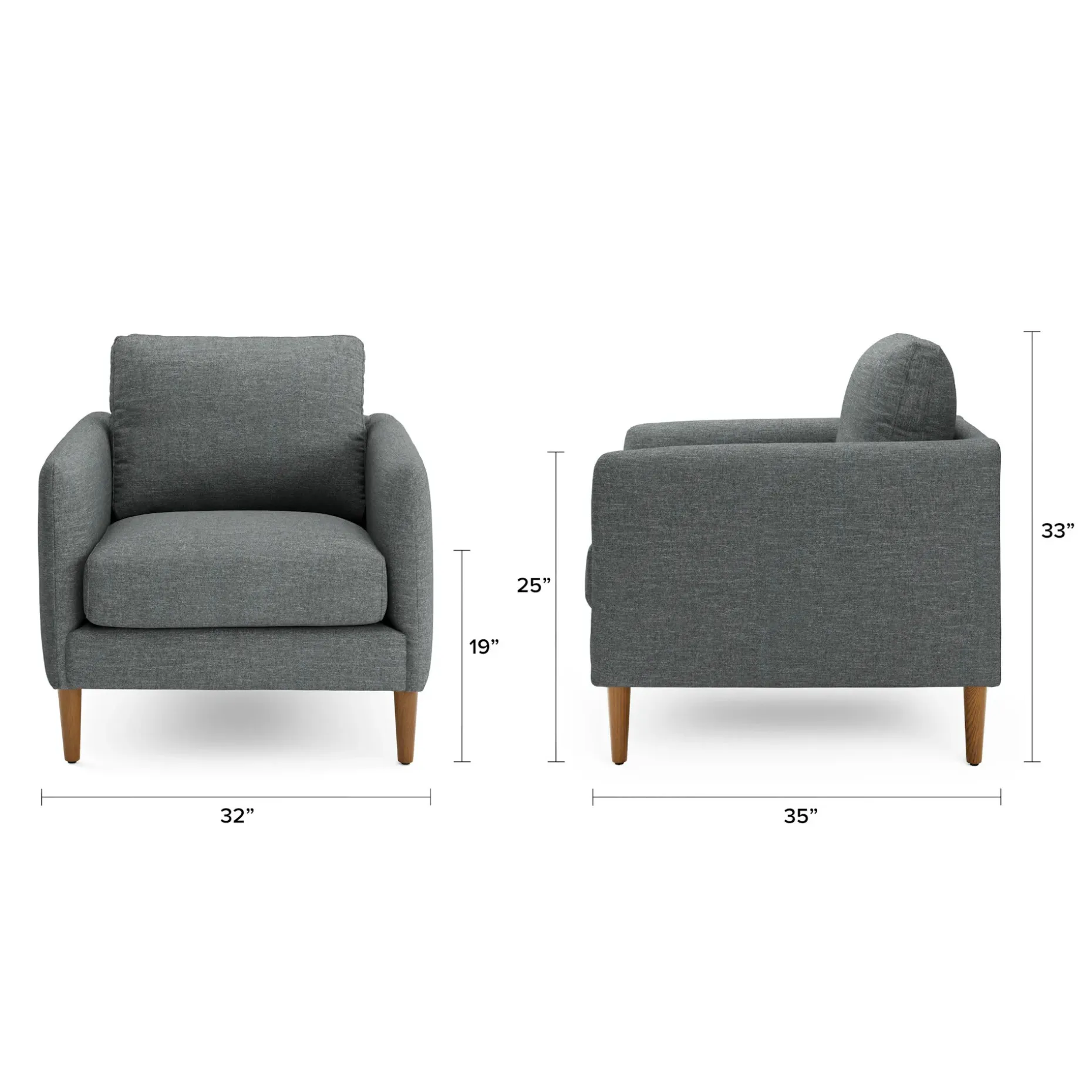 Hanson 32" Lounge Chair - Harbor Dark Gray