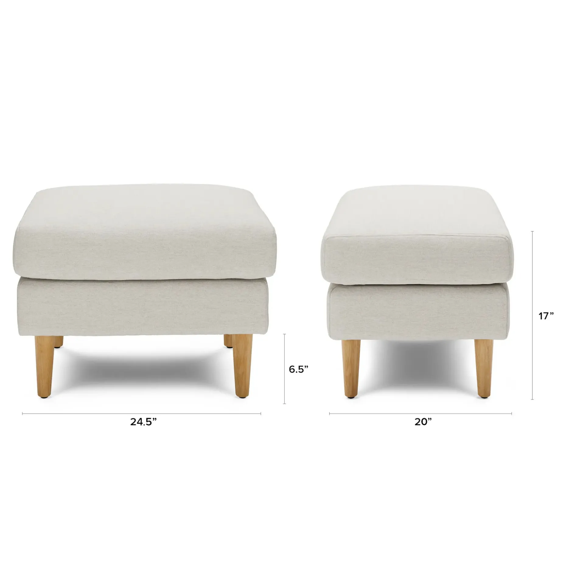 Hanson 24.5" Ottoman - Harbor Ivory