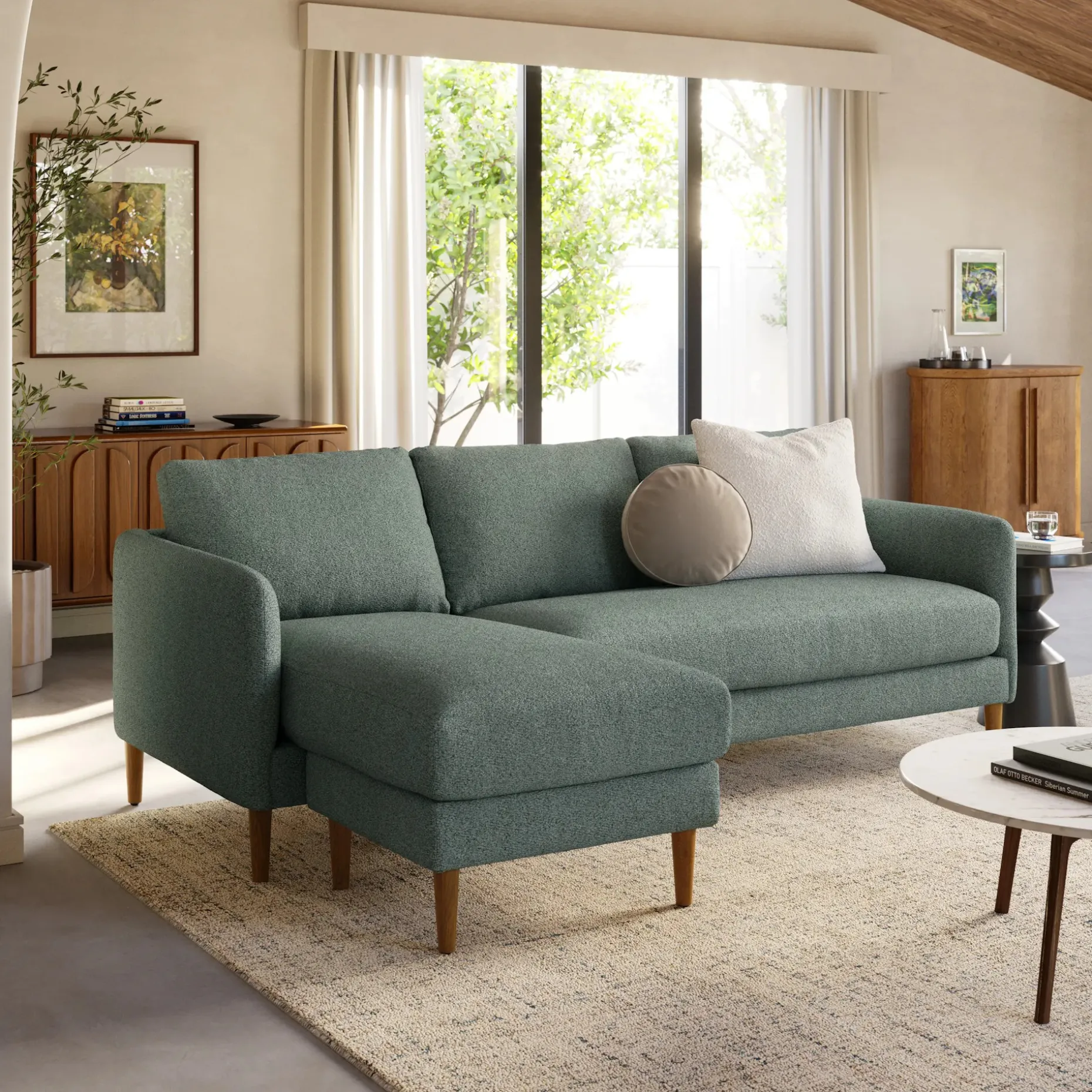 Hanson 88" Reversible Sectional - Thistle Green