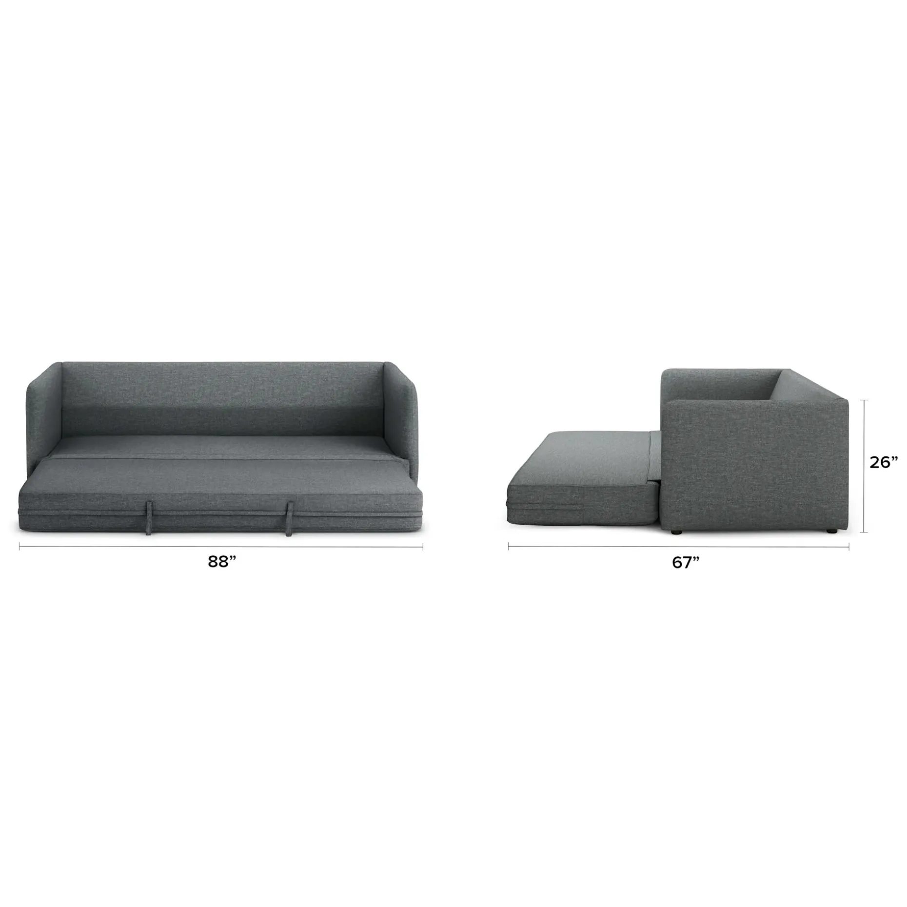 Hanson 88" Sofa Bed - Harbor Dark Gray