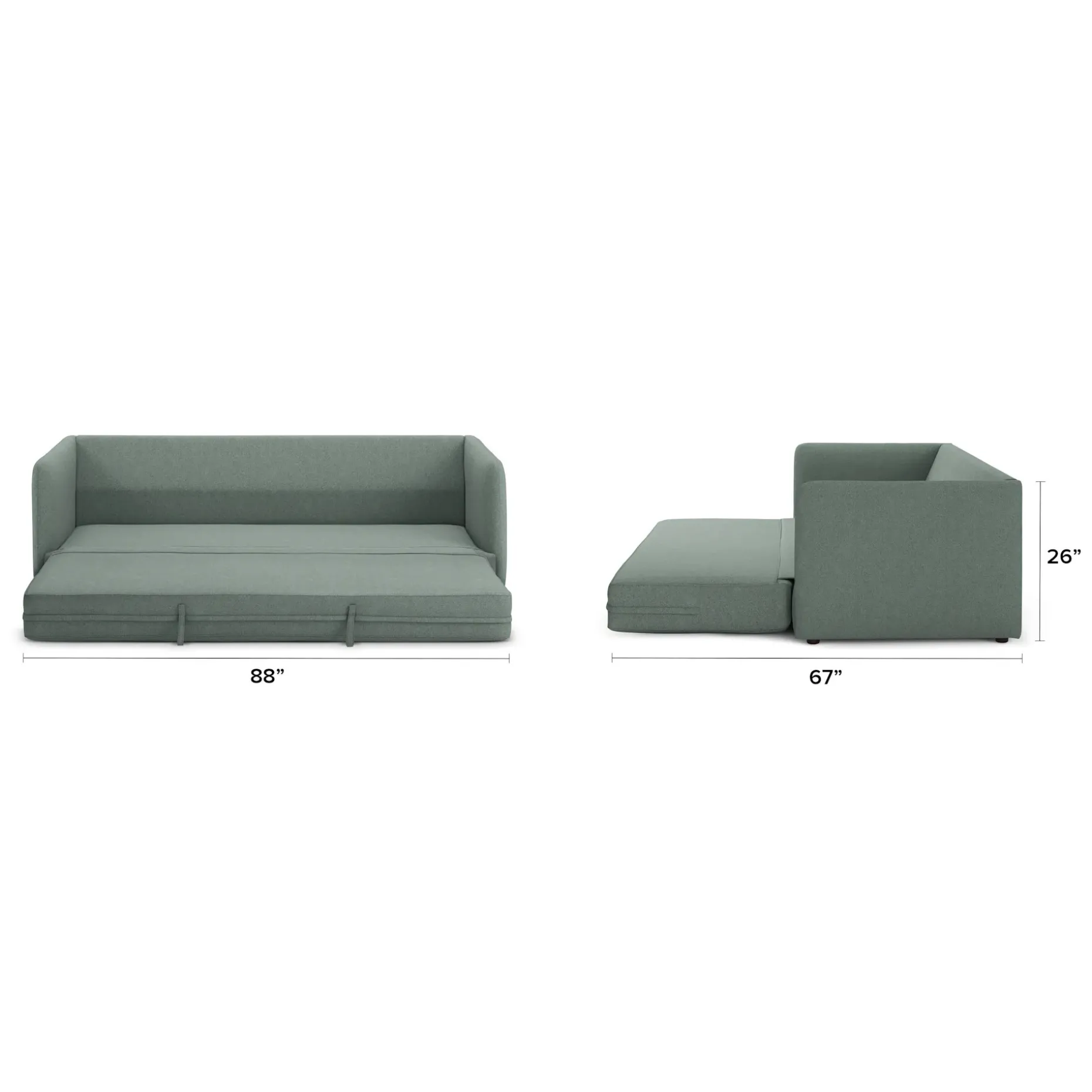 Hanson 88" Sofa Bed - Thistle Green