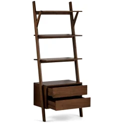 Harles 29.5" Shelving Unit with Storage - Walnut